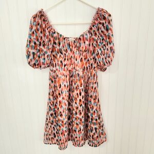 Jessica Simpson | Abstract Leopard Print Dress Pink Small